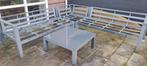 Loungeset met tafel en kussens, Ophalen, Gebruikt, Aluminium, Loungeset