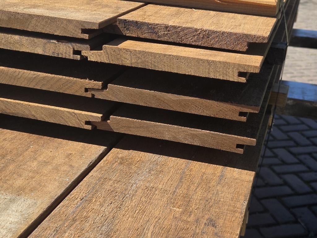 26.8 m2 Hardhout Rabat - Fijnbezaagd - nr: HP125, Tuin en Terras, Palen, Balken en Planken, Ophalen, Planken, Nieuw, Hardhout