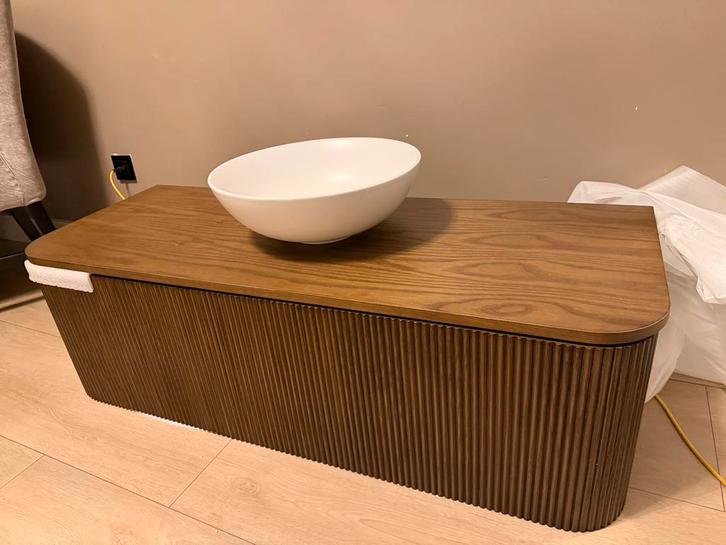 Nieuw Ink badkamermeubel met opbouwkom - 120x45 cm, Huis en Inrichting, Badkamer | Badkamermeubels, Nieuw, Wastafelkast, 100 tot 150 cm