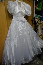 Organza bruidsjurk met bolero, vintage, Ophalen of Verzenden, Zo goed als nieuw, Wit, Trouwjurk