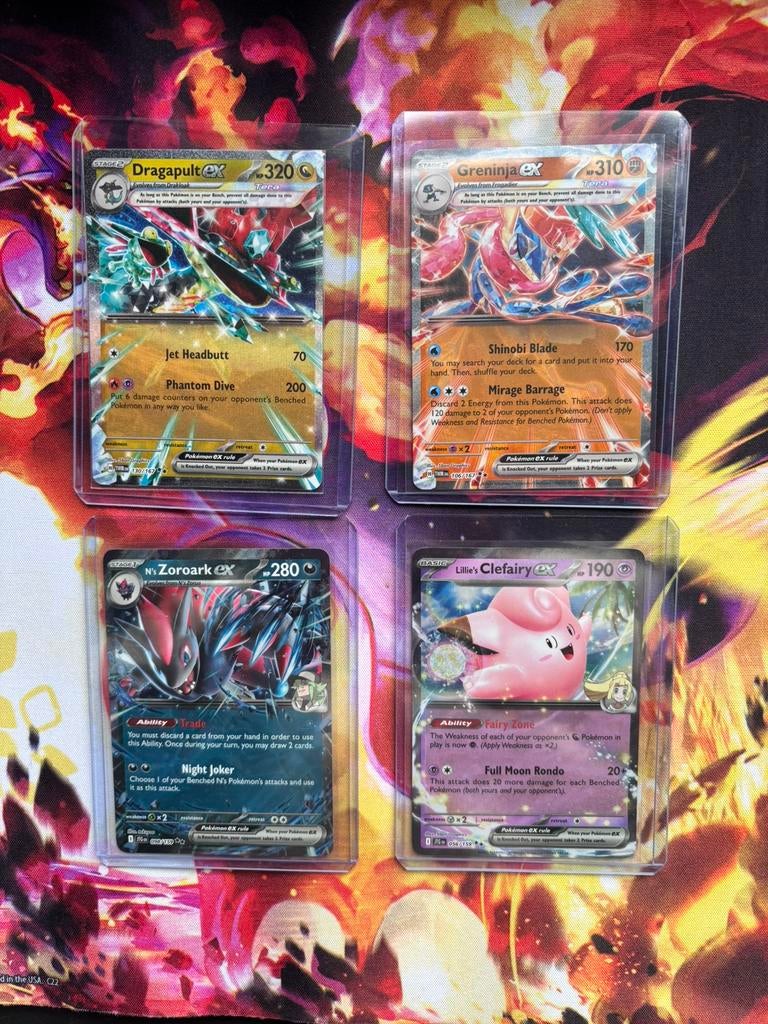 Pokemon Kaarten Lot 4 EX Greninja, Dragapult, Zoroark,m, Ophalen of Verzenden, Nieuw, Meerdere kaarten, Foil