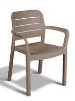 Tuinstoel Romy cappuccino, Tuin en Terras, Tuinstoelen, Ophalen, Zo goed als nieuw, Plastic, Stapelbaar