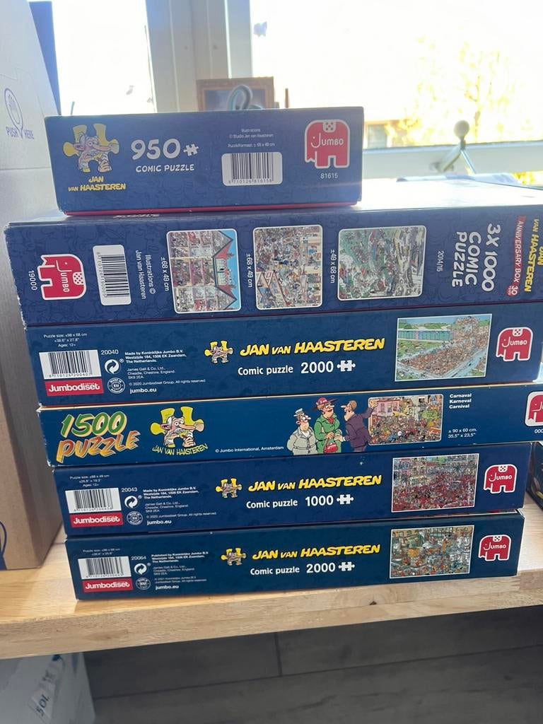 Jan van Haasteren puzzels 950 tot 2000 stukjes, Ophalen of Verzenden, Meer dan 1500 stukjes, Zo goed als nieuw, Legpuzzel