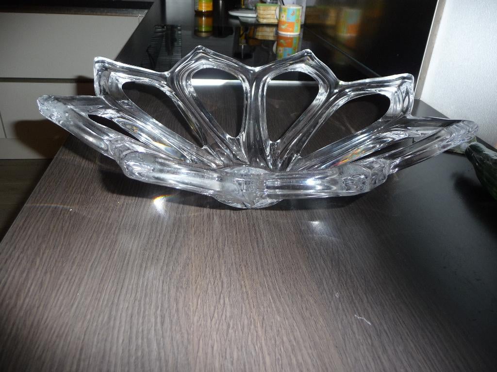 Kristallen open fruitschaal., Schaal, Rond, Ophalen of Verzenden, Glas