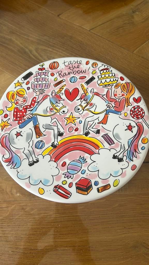 NIEUW Blond Amsterdam taart plateau unicorn, Huis en Inrichting, Keuken | Servies, Ophalen, Zo goed als nieuw, Aardewerk, Blond Amsterdam