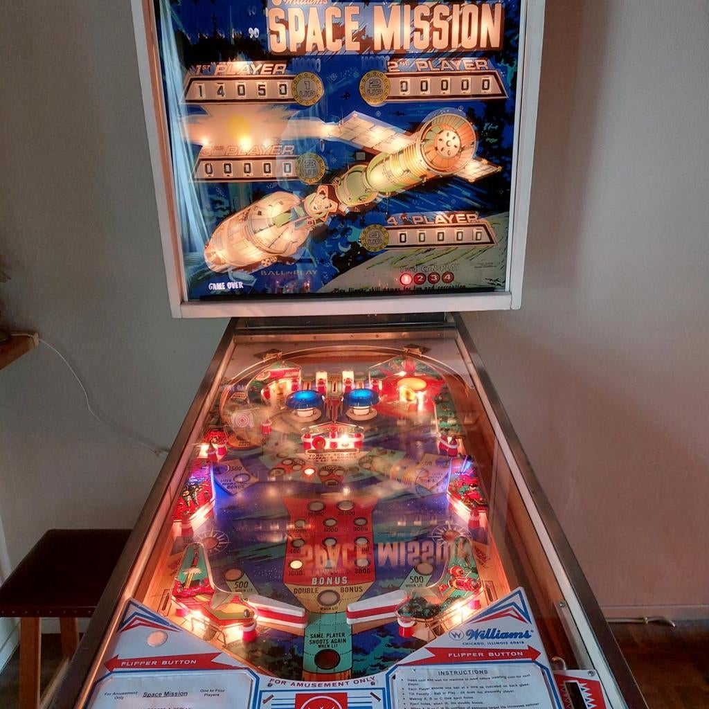 Vintage flipperkast Space Mission, Verzamelen, Ophalen, Gebruikt, Mechanisch, Williams