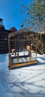 Antieke vogelkooi met glazen wanden, Ophalen