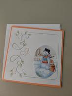 Handgemaakte kerstkaart met sneeuwpop, Ophalen of Verzenden, Nieuw, Kerst