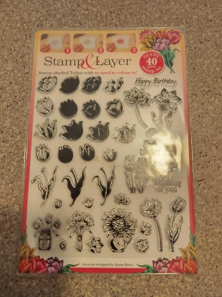 Stempelset Stamp & Layer Tulpen - 40-delig, Ophalen of Verzenden, Nieuw, Clearstamp