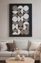 Groot modern 3D schilderij creme en taupe, Ophalen