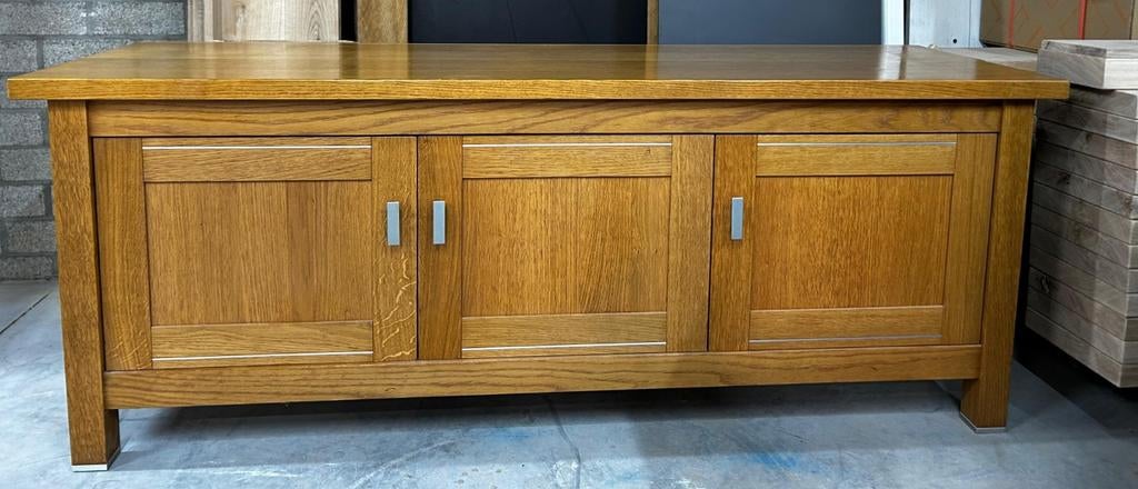 Eiken TV Dressoir - Robuust en Stijlvol, Huis en Inrichting, Kasten | Televisiemeubels, Ophalen, Landelijk, Klassiek, Modern, 100 tot 150 cm