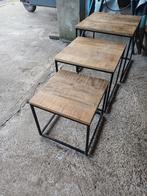 3 fraaie bijzettafeltjes (Ikea set), Minder dan 55 cm, Rond, Zo goed als nieuw, Ophalen