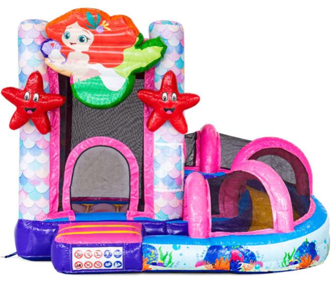 Springkussen huren Zwolle - Zeemeermin met glijbaan, Ophalen of Verzenden, Nieuw, Overige