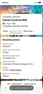 Intents festival tickets, Twee personen, Vliegtuig, Met bestemming of datum