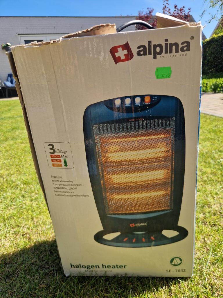 Alpina Halogeen Kachel - 3 Warmtestanden, 1200W Max, Caravans en Kamperen, Ophalen of Verzenden, Gebruikt