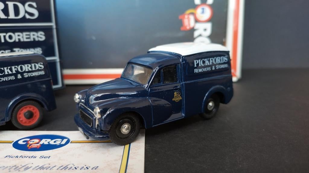 Bedford moving Morris Minor Pickfords 1:50 Corgi Pol, Auto, Corgi@corgi.co.uk, Nieuw, Le19 1rl Leicester uk
