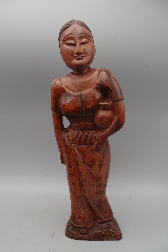 Javaans houten vrouwenbeeld beeld uit Indonesië 31,5 cm, Antiek en Kunst, Kunst | Beelden en Houtsnijwerken, Ophalen of Verzenden