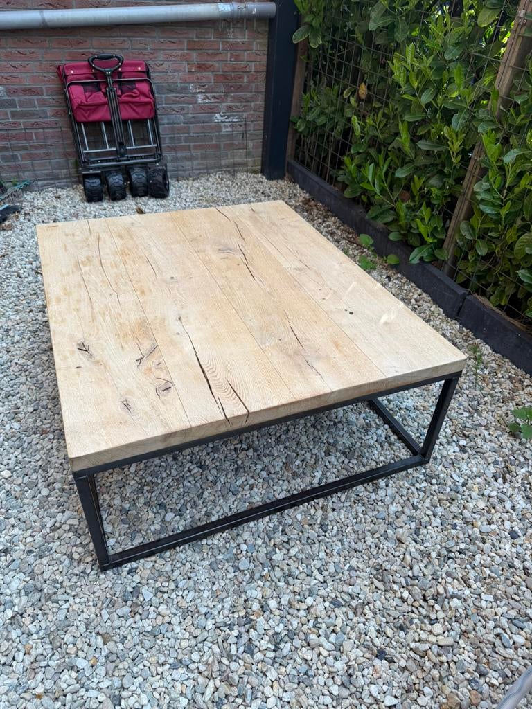 Salontafel  120cm x100cm x 42 h (Robuuste tafels merk), Huis en Inrichting, Tafels | Salontafels, Ophalen, Zo goed als nieuw, Robuuste tafels merk