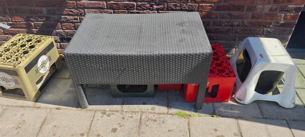 Gratis zwarte tuinbank, Tuin en Terras, Ophalen, Gebruikt