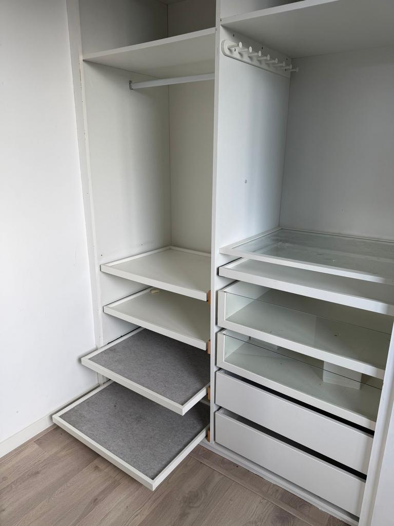 IKEA Pax kast inhoud: lades (glas/dicht) & uittrekplanken, Huis en Inrichting, Kasten | Kledingkasten, Gebruikt, Glas, Minder dan 100 cm