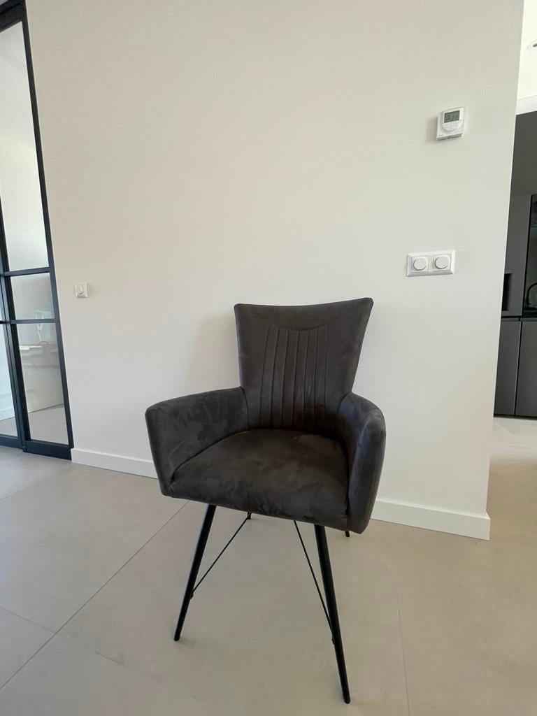 6 comfortabele eettafelstoelen antracietkleur, Ophalen, Zo goed als nieuw, Vijf, Zes of meer stoelen