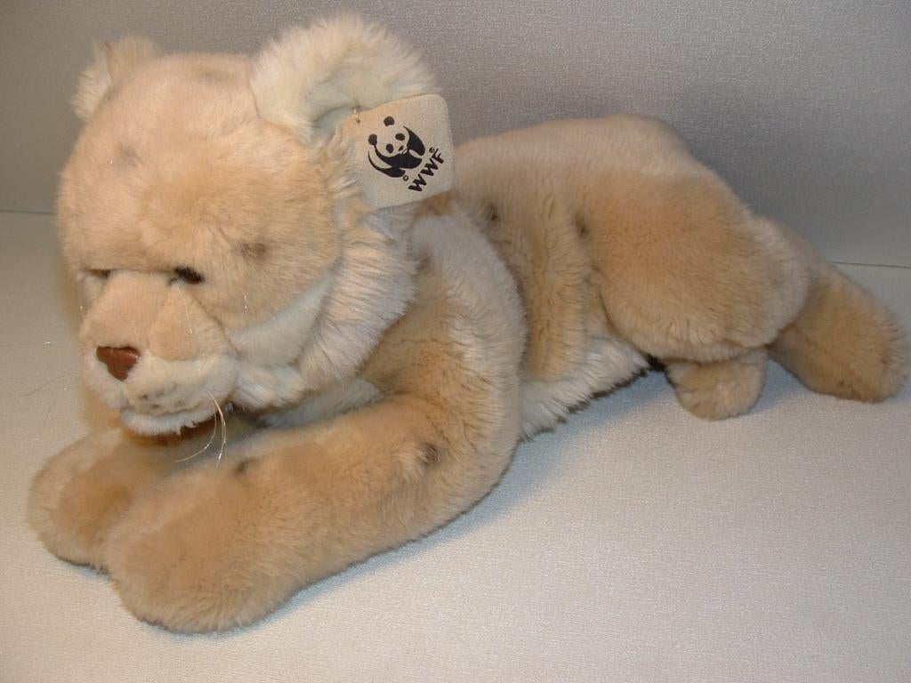 WWF WERELDNATUURFONDS MIMEX LEEUW WELP PLUCHE ECRU, Kinderen en Baby's, Speelgoed | Knuffels en Pluche, Ophalen of Verzenden, Nieuw