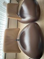 Twee Pallone bruine stoelen met beige rugleuning van Leolux, Ophalen, Gebruikt, Twee, Bruin
