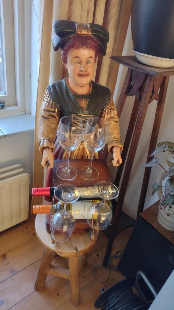 Vintage wijnrek beeld, Antiek en Kunst, Ophalen of Verzenden