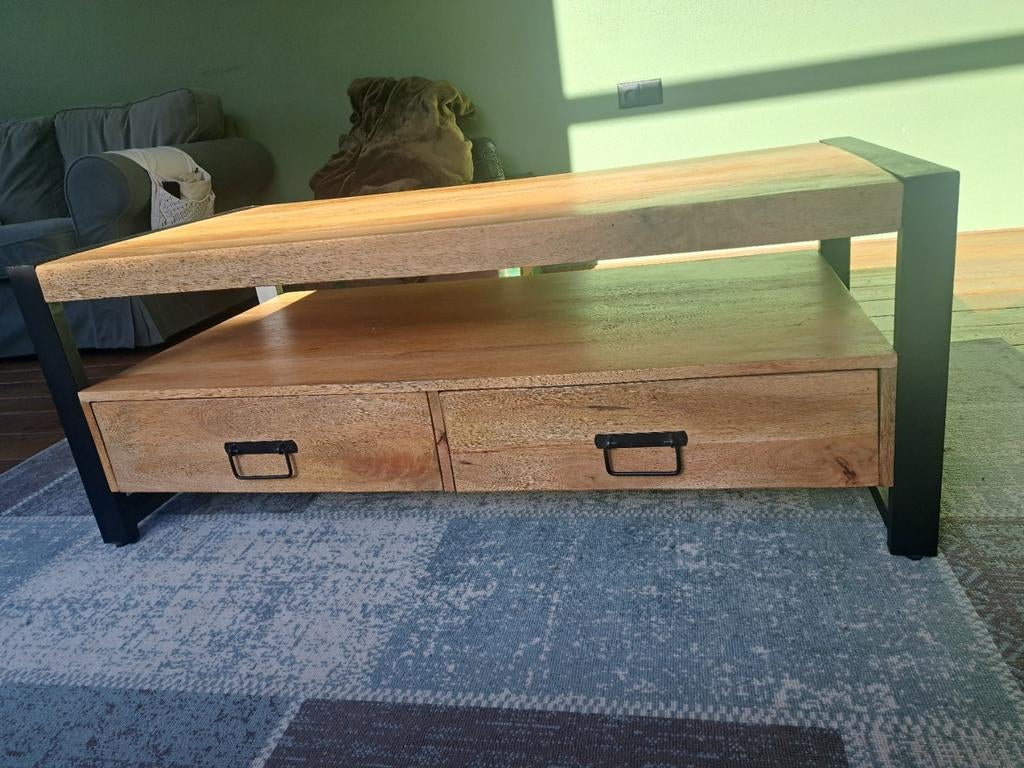 Salontafel Britt met 4 lades - 120x60x45 cm, Overige houtsoorten, 100 tot 150 cm, Zo goed als nieuw, Minder dan 50 cm