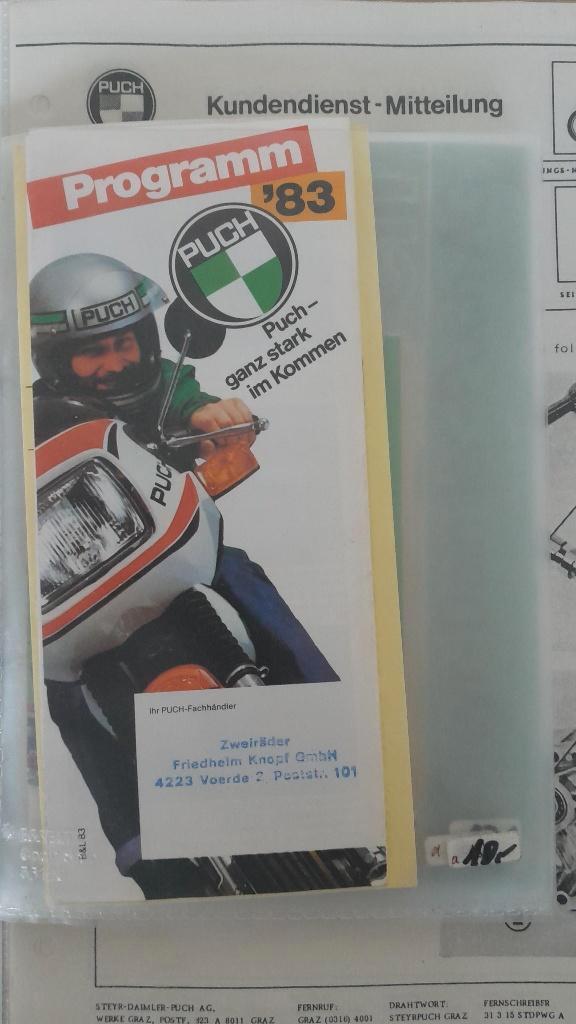 Puch Program '83, Fietsen en Brommers, Handleidingen en Instructieboekjes, Gebruikt, Ophalen