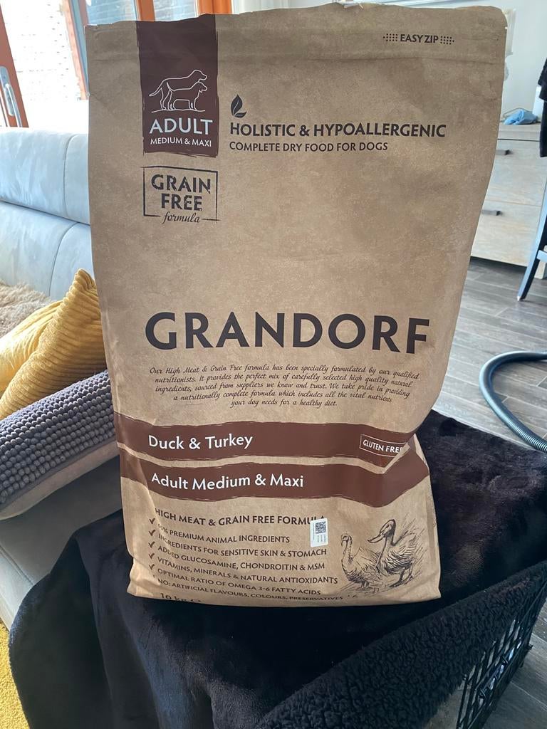 Grandorf 5 kg kalkoen/eend graanvrij, Dieren en Toebehoren, Ophalen of Verzenden, Hond
