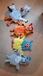 Fabeltjeskrant handpoppen - Meneer de Uil, Juffrouw Ooievaar, Ophalen of Verzenden, Gebruikt, Jongen of Meisje