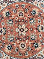 Vintage Perzisch rond wol vloerkleed floral pink 50x50cm, Minder dan 50 cm, Klassiek, Oosters, Crème, Minder dan 50 cm