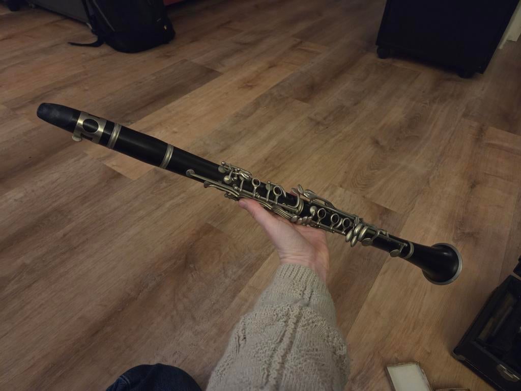 Klarinet met doos, Ophalen of Verzenden, Zo goed als nieuw, Hout, Met koffer