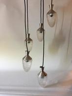 Mid Century/Retro/60s Lamp met 5 glazen Philips hanglampen, Ophalen, Gebruikt, Glas, Minder dan 50 cm