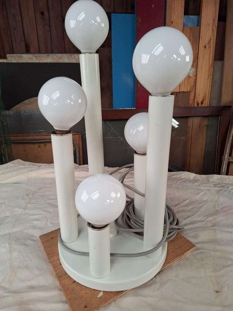 Vintage design Space Age plafondlamp / hanglamp jaren '70, Ophalen, Gebruikt, Metaal, 50 tot 75 cm