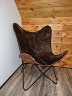 Vlinderstoel, Huis en Inrichting, Stoelen, Ophalen, Bruin, Leer, Zo goed als nieuw
