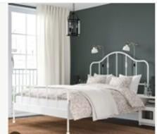 Wit spijlenbed van Ikea 160 x 200, Ophalen, Wit, Tweepersoons, Zo goed als nieuw