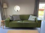 Groene leren bank l'Ancora 3-zits, Huis en Inrichting, Ophalen, Gebruikt, Driepersoons, Rechte bank