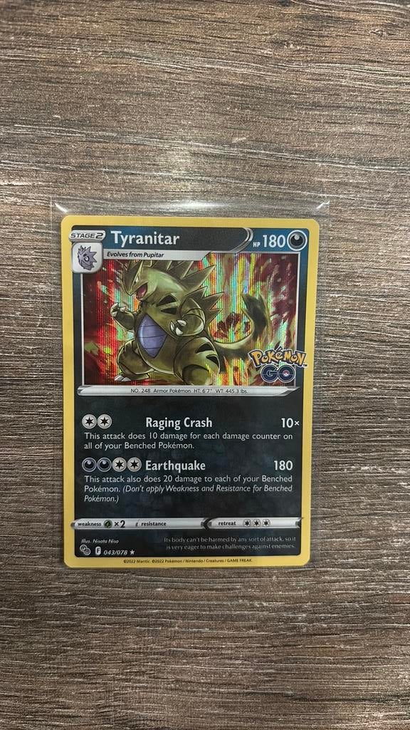 PGO Tyranitar 043/078 holo, Ophalen of Verzenden, Zo goed als nieuw