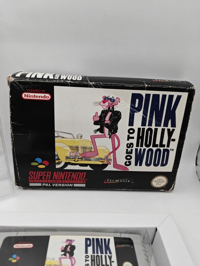 Pink Goes to Hollywood SNES Boxed, 2 spelers, M, Ophalen of Verzenden, Zo goed als nieuw