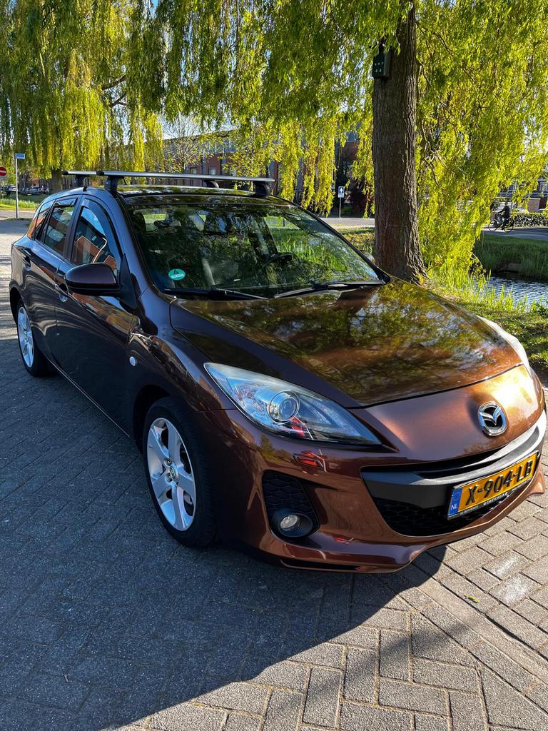 Mazda 3 2.0 Hatchback AUT 2013 Bruin, Auto's, Mazda, Stof, Zwart, 4 cilinders, Bruin
