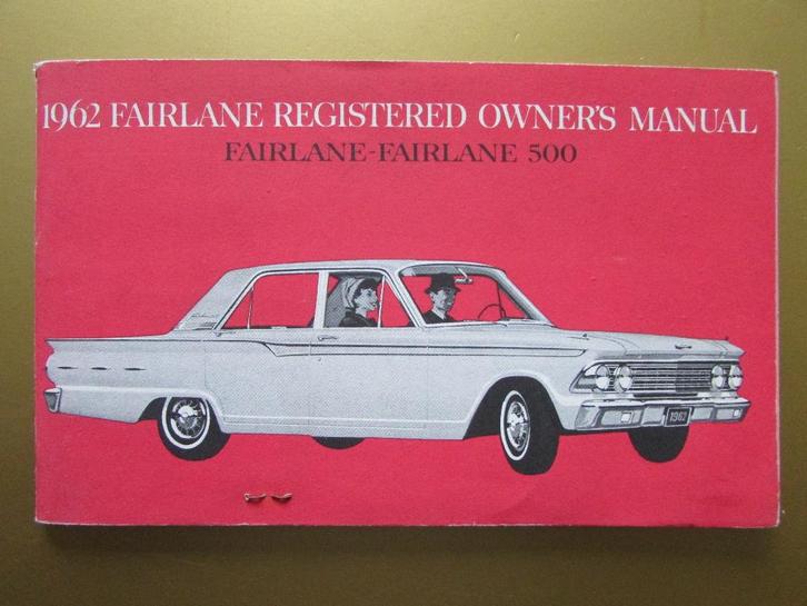 1962 Ford Fairlane owner's manual, Engels, Auto diversen, Handleidingen en Instructieboekjes, Ophalen of Verzenden