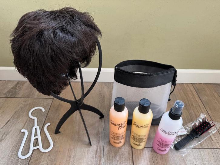 donker dames haarstuk, Sieraden, Tassen en Uiterlijk, Uiterlijk | Haarverzorging, Zo goed als nieuw, Pruik of Haarverlenging, Ophalen of Verzenden