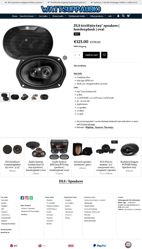 DLS 610M369 6x9'' hoedenplank speakers / Ovaal, Auto diversen, Info@optimount.nl, Nieuw, Ophalen of Verzenden, Anholtseweg 48A 7091 HB DINXPERLO