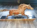 Galopperend bronzen paard op marmeren sokkel, Antiek en Kunst, Ophalen
