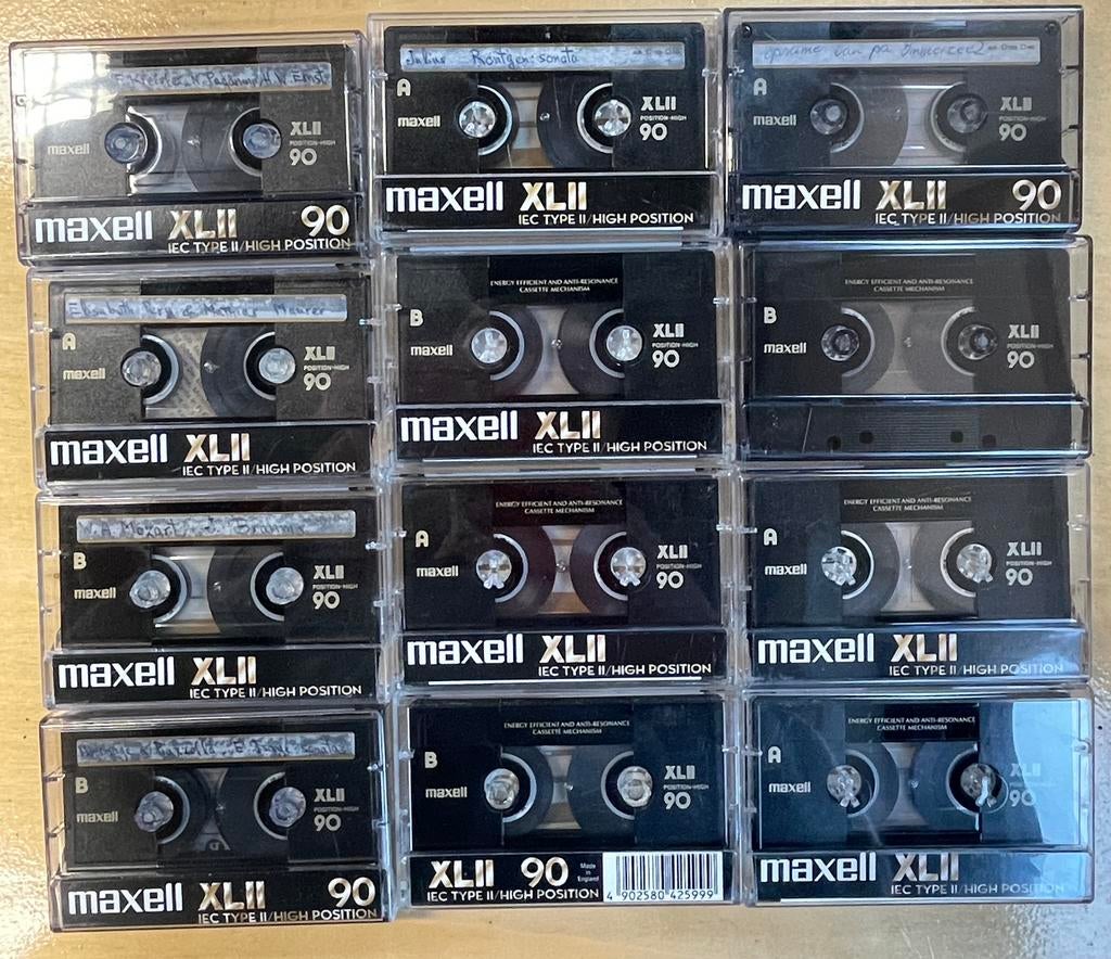 12 stuks Maxell XLII 90 bandjes, Ophalen of Verzenden, Gebruikt, Overige genres, 2 t/m 25 bandjes