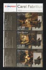 postzegels Nederland Deel van velletje Carel Fabritius., Postzegels en Munten, Ophalen of Verzenden, Na 1940, Gestempeld