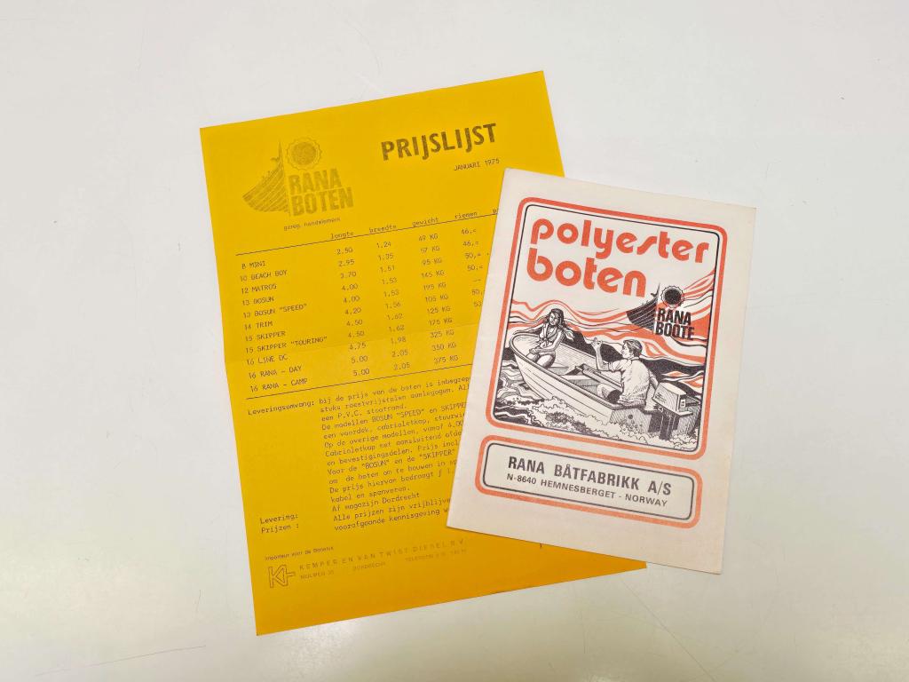 Originele RANA folder plus prijslijst 1975, Niet ingevuld, Niet ingevuld, Ophalen of Verzenden, Zo goed als nieuw