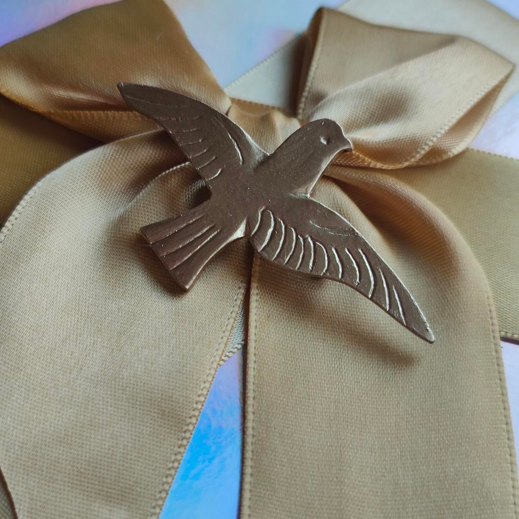 74.Vintage Broche Duif Merk M, Overige materialen, 4 tot 7 cm, Gebruikt, Verzenden